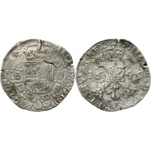 Spanish Netherlands TOURNAI 1 Patagon 1645 Philip IV(1621-1665). Obverse: Date divided by St. Andrew's cross...