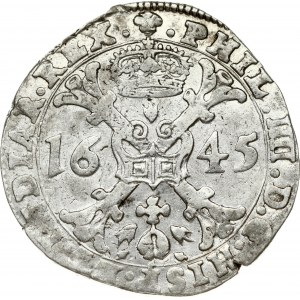 Spanish Netherlands BRABANT 1 Patagon 1645 Brussels. Philip IV(1621-1665). Obverse...