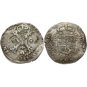 Spanish Netherlands TOURNAI 1 Patagon 1646 Philip IV(1621-1665). Obverse: Date divided by St. Andrew's cross...