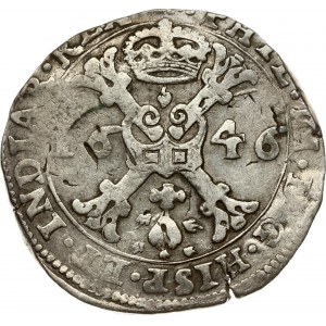 Spanish Netherlands TOURNAI 1 Patagon 1646 Philip IV(1621-1665). Obverse: Date divided by St. Andrew's cross...