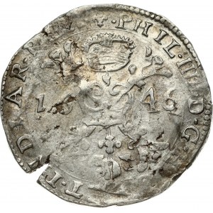 Spanish Netherlands FLANDERS 1 Patagon 1646 Philip IV(1621-1665). Obverse: St. Andrew's cross; crown above...