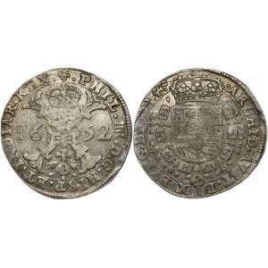 Spanish Netherlands BRABANT 1 Patagon 1652 Brussels. Philip IV(1621-1665). Obverse...