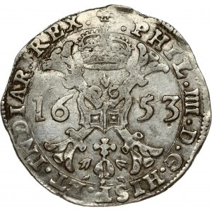 Spanish Netherlands BRABANT 1 Patagon 1653 Brussels. Philip IV(1621-1665). Obverse...