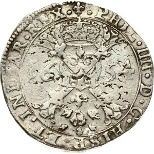 Spanish Netherlands FLANDERS 1 Patagon 1654 Philip IV(1621-1665). Obverse: St. Andrew's cross; crown above...