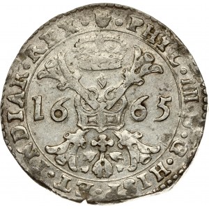 Spanish Netherlands BRABANT 1 Patagon 1665 Antwerp. Philip IV(1621-1665). Obverse...