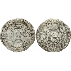 Spanish Netherlands TOURNAI 1/2 Patagon 1665 Philip IV(1621-1665). Obverse: St. Andrew's cross...