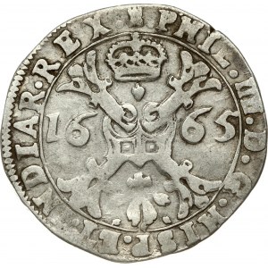 Spanish Netherlands TOURNAI 1/2 Patagon 1665 Philip IV(1621-1665). Obverse: St. Andrew's cross...