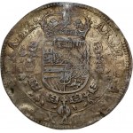 Spanish Netherlands BRABANT Patagon 1673 Brussels. Charles II (1665-1700). Obverse: St. Andrew's cross; crown above...