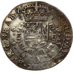 Spanish Netherlands BRABANT 1/2 Patagon 1677 Brussels. Charles II (1665-1700). Obverse: St. Andrew's cross; crown above...