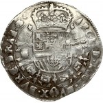 Spanish Netherlands BRABANT Patagon 1681 Brussels. Charles II (1665-1700). Obverse: St. Andrew's cross; crown above...