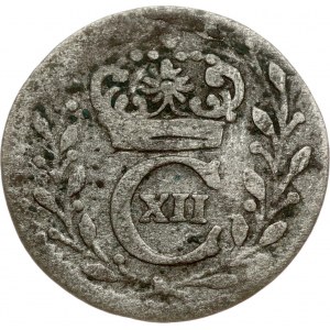 Sweden 1 Ore 1708 LC Charles XII (1697-1718). Obverse: XII within C and sprigs; crown above. Reverse: 3 Crowns...