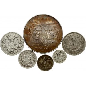 Sweden 10 - 50 Öre & 50 Kronor (1857-1976) Obverse: Monogram within crowned shield; flanked by 3 crowns. Reverse: Value...