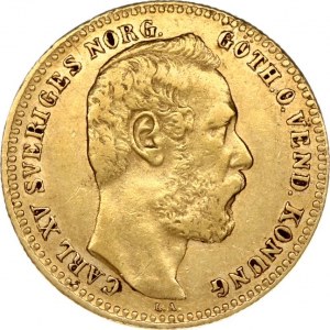 Sweden 1 Carolin 1868 / 10 Francs 1868 Carl XV Adolf(1859-1872). Obverse: Head right. Obverse Legend: CARL XV SVERIGES....
