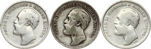 Sweden 2 Kronor 1876 EB Oscar II(1872-1907). Obverse: Head left. Obverse Legend: OSCAR II SVERIGES... Reverse...