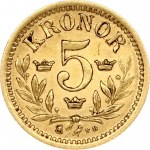 Sweden 5 Kronor 1894 EB Oscar II(1872-1907). Obverse: Head right. Obverse Legend: OSCAR II SVERIGES... Reverse: Value...