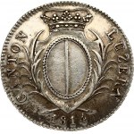 Switzerland Cantons Luzern 4 Franken 1814 Obverse: Crowned oval shield within palm sprigs. Obverse Legend...