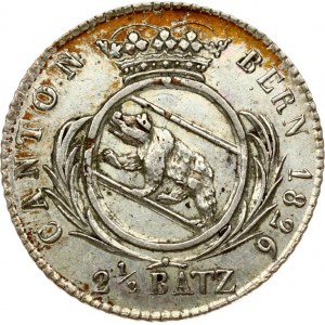 Switzerland BERN 2-1/2 Batzen 1826 Obverse: Bear in crowned round shield within sprigs. Obverse Legend: CANTON BERN...