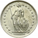 Switzerland 2 Francs 1963B Obverse: Standing Helvetia with lance and shield within star border. Reverse: Value...