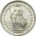 Switzerland 2 Francs 1967B Obverse: Standing Helvetia with lance and shield within star border. Reverse: Value...