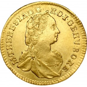 Transylvania 1 Ducat 1755 Maria Theresia (1740-1780). Obverse: Bust of Maria Theresia right. Obverse Legend...