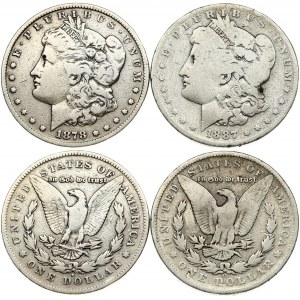 USA 1 Dollar 1878S & 1887O 'Morgan Dollar' San Francisco & New Orleans. Obverse: Liberty head; facing left. Lettering...