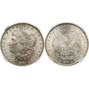 USA 1 Dollar 1881 'Morgan Dollar' Philadelphia. Obverse: Liberty head; facing left. Lettering: E·PLURIBUS·UNUM LIBERTY...