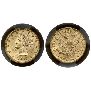 USA 10 Dollars 1881 Philadelphia. Liberty / Coronet Head - Eagle With motto. Obverse...
