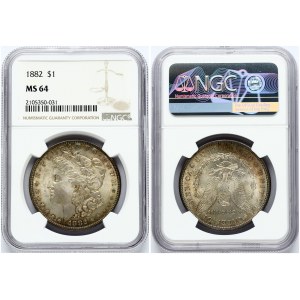 USA 1 Dollar 1882 'Morgan Dollar' Philadelphia. Obverse: Liberty head; facing left. Lettering: E·PLURIBUS·UNUM LIBERTY...