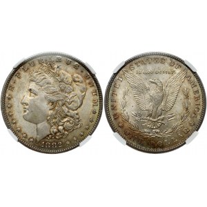 USA 1 Dollar 1882 'Morgan Dollar' Philadelphia. Obverse: Liberty head; facing left. Lettering: E·PLURIBUS·UNUM LIBERTY...