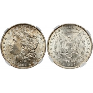 USA 1 Dollar 1887 'Morgan Dollar' Philadelphia. Obverse: Liberty head; facing left. Lettering: E·PLURIBUS·UNUM LIBERTY...