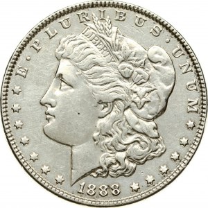 USA 1 Dollar 1888 'Morgan Dollar' Philadelphia. Obverse legend: E. PLURIBUS. UNUM // (DATE). Obverse description...