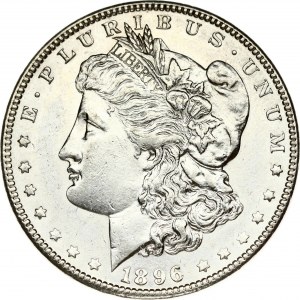 USA 1 Dollar 1896 'Morgan Dollar' Philadelphia. Obverse: Liberty head; facing left. Lettering: E·PLURIBUS·UNUM LIBERTY...