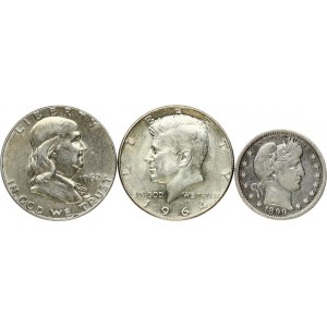 USA 1/4 & 1/2 Dollar (1899-1964) 'Barber Quarter'; 'Franklin Half Dollar'; 'Kennedy Half Dollar'. Obverse...
