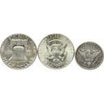 USA 1/4 & 1/2 Dollar (1899-1964) 'Barber Quarter'; 'Franklin Half Dollar'; 'Kennedy Half Dollar'. Obverse...