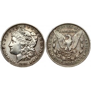 USA 1 Dollar 1904 'Morgan Dollar' Philadelphia. Obverse: Liberty head; facing left. Lettering: E·PLURIBUS·UNUM LIBERTY...