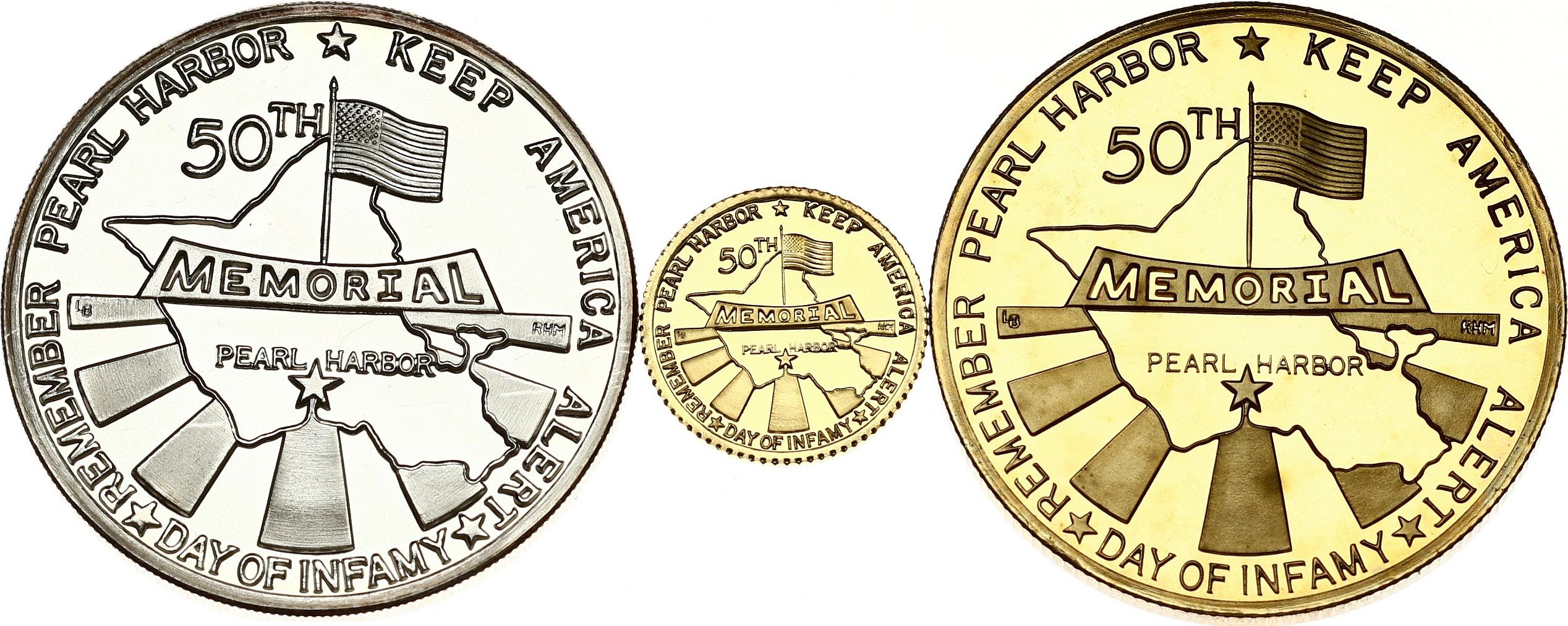 USA Medal 1991 GOLD PEARL HARBOR 50TH ANNIVERSARY PROOF SET 