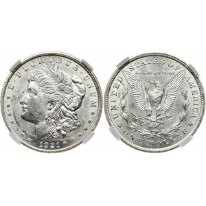 USA 1 Dollar 1921 'Morgan Dollar' Philadelphia. Obverse: Liberty head; facing left. Lettering: E·PLURIBUS·UNUM LIBERTY...