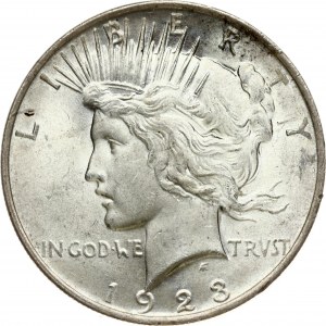 USA 1 Dollar 1923 'Peace Dollar' Philadelphia. Obverse: Capped head of Liberty left; headband with rays. Lettering...