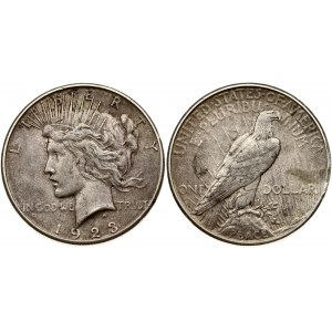 USA 1 Dollar 1923 S 'Peace Dollar' San Francisco. Obverse: Capped head of Liberty left; headband with rays. Lettering...