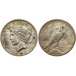 USA 1 Dollar 1923 S 'Peace Dollar' San Francisco. Obverse: Capped head of Liberty left; headband with rays. Lettering...