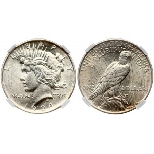 USA 1 Dollar 1924 'Peace Dollar' Philadelphia. Obverse: Capped head of Liberty left; headband with rays. Lettering...