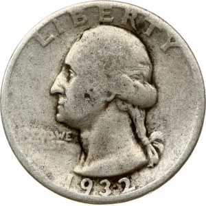 USA 1/4 Dollar 1932 D 'Washington Silver Quarter' Denver. Obverse: The portrait of George Washington...