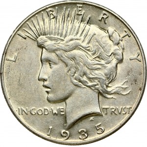 USA 1 Dollar 1935 'Peace Dollar' Philadelphia. Obverse: Capped head of Liberty left; headband with rays. Lettering...