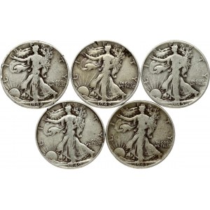 USA 1/2 Dollar (1940-1945) 'Walking Liberty Half Dollar' Philadelphia; Denver; San Francisco. Obverse...