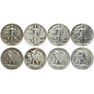 USA 1/2 Dollar (1942-1944) 'Walking Liberty Half Dollar' Philadelphia; Denver. Obverse: Liberty walking to left...