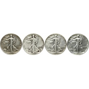USA 1/2 Dollar (1942-1944) 'Walking Liberty Half Dollar' Philadelphia; Denver. Obverse: Liberty walking to left...