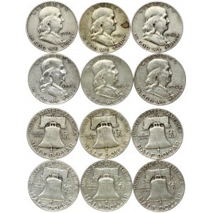 USA 1/2 Dollar (1950-1962) 'Franklin Half Dollar' Obverse: Benjamin Franklin facing right. Reverse...