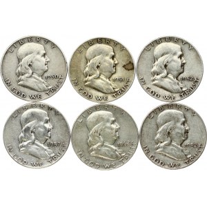 USA 1/2 Dollar (1950-1962) 'Franklin Half Dollar' Obverse: Benjamin Franklin facing right. Reverse...