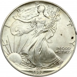 USA 1 Dollar 1992 'American Silver Eagle' Obverse: Walking Liberty. Lettering: L I B E R T Y IN GOD WE TRUST AAW 1992...