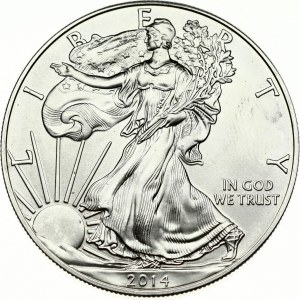 USA 1 Dollar 2014 'American Silver Eagle' Bullion Coin. Obverse: Walking Liberty. Lettering...